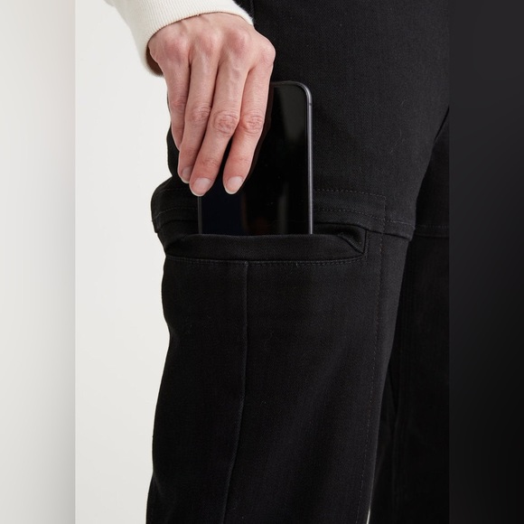 NWT Duer All-Weather Denim High Rise Barrel Pant - Black - Picture 6 of 16